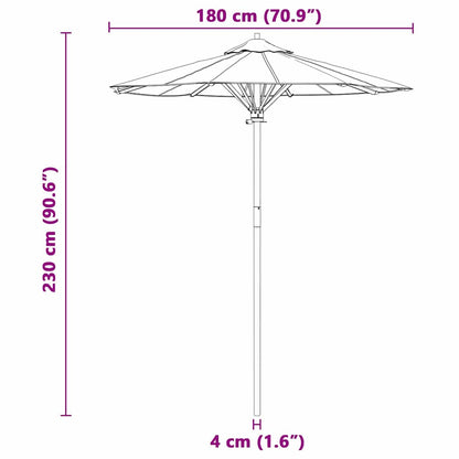 Garden Parasol Dark grey 180 x 180 x 230 cm Bamboo