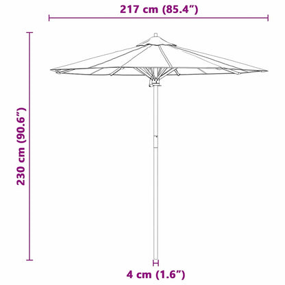 Garden Parasol Dark grey 217 x 217 x 230 cm Bamboo