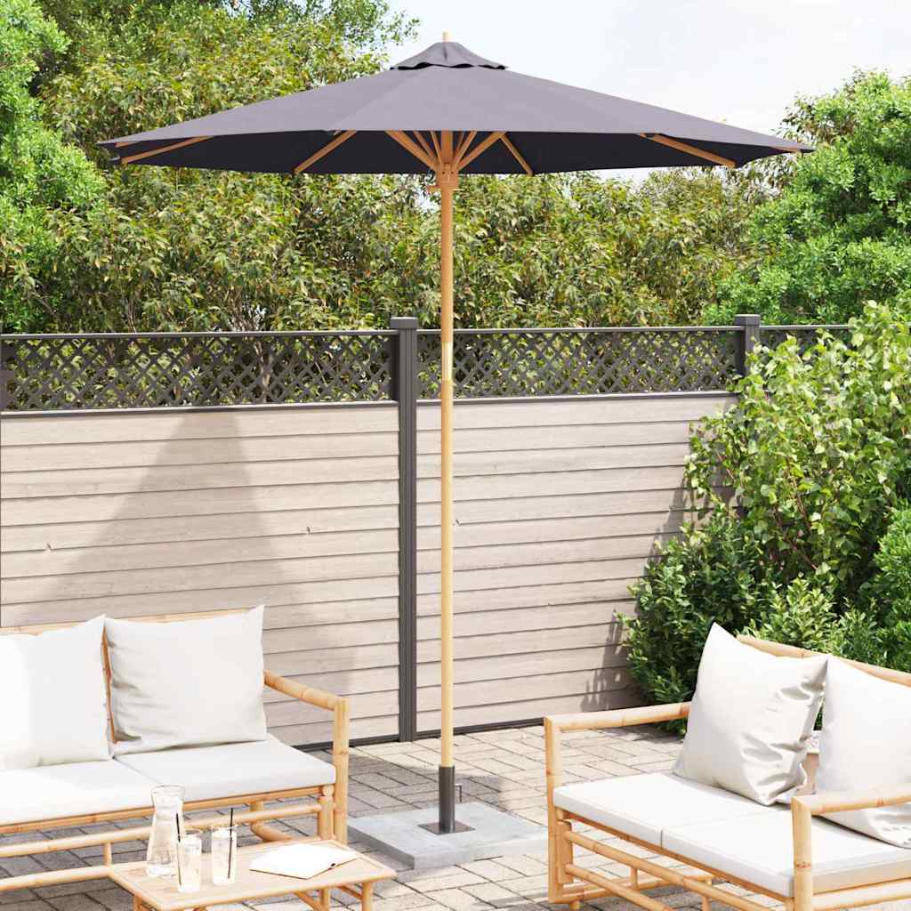 Garden Parasol Dark grey 240 x 240 x 260 cm Bamboo