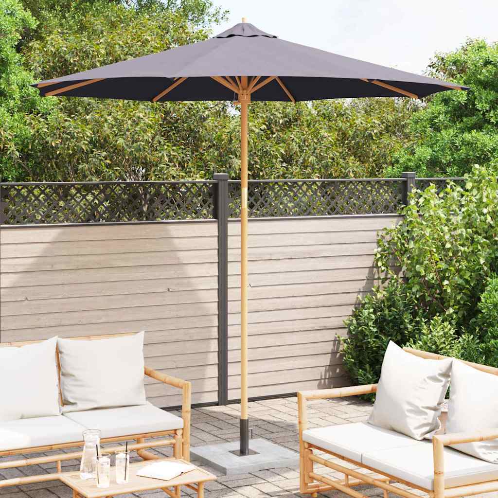Garden Parasol Dark grey 270 x 270 x 260 cm Bamboo