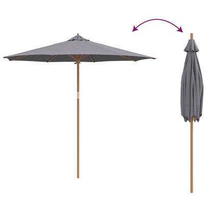 Garden Parasol Dark grey 270 x 270 x 260 cm Bamboo