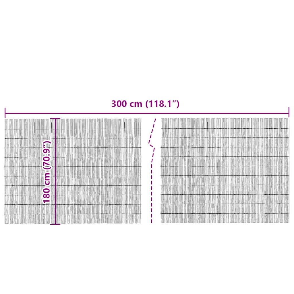 Reed Fence Folding Brown 300 x 180 cm Reed