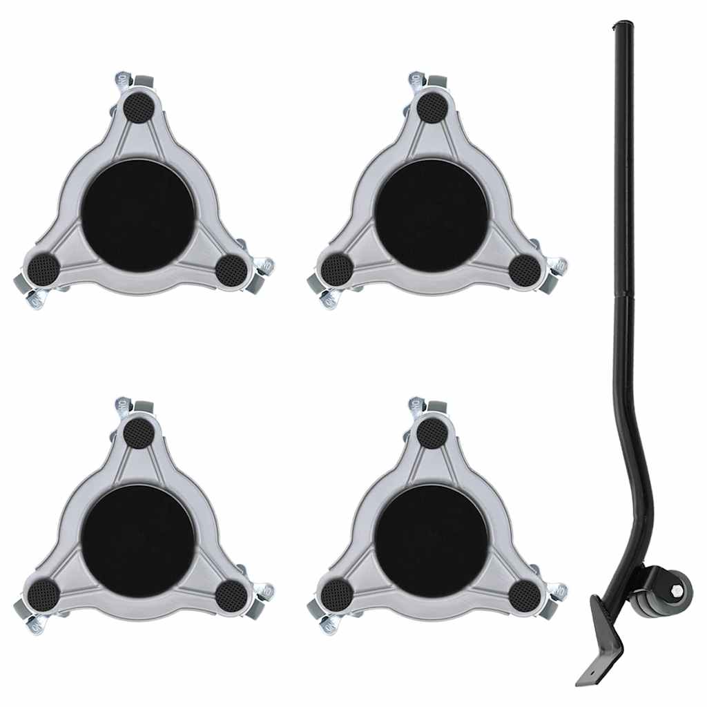 Furniture Rollers 4 pcs with Lifter 19x17.5x6 cm Steel 1000 kg