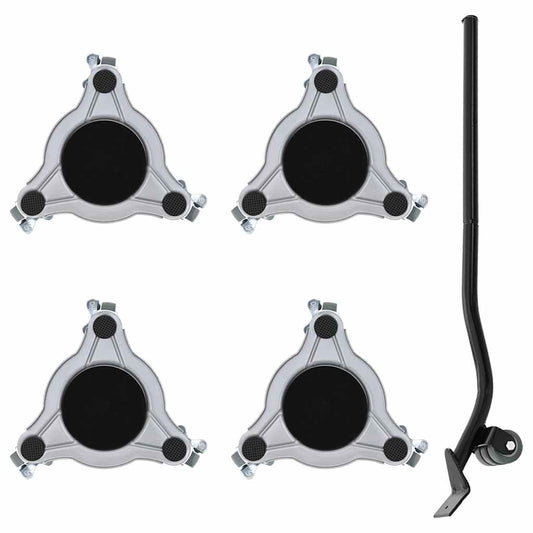 Furniture Rollers 4 pcs with Lifter 19x17.5x6 cm Steel 1000 kg