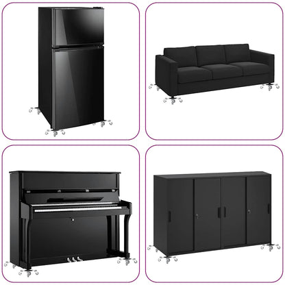 Furniture Rollers 4 pcs with Lifter 15.5x15.5x5.5 cm Steel 1000 kg