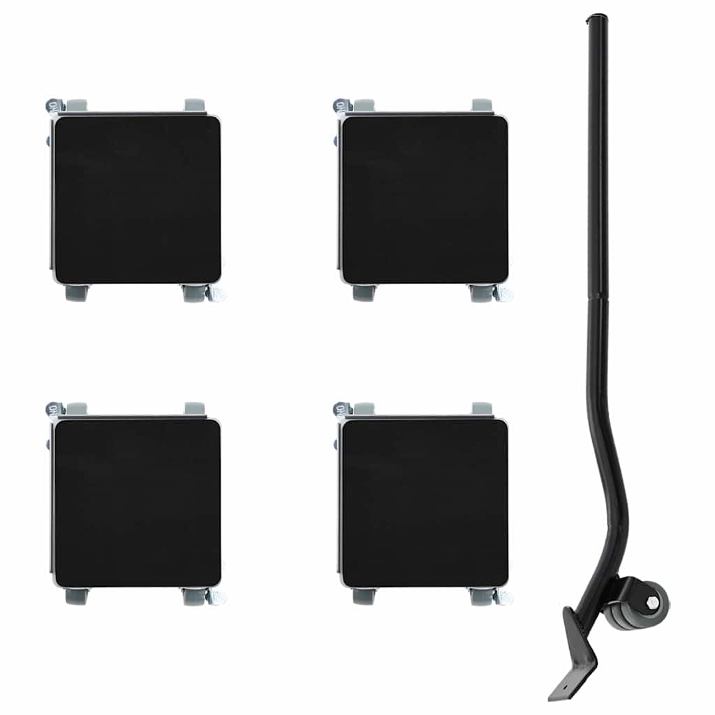 Furniture Rollers 4 pcs with Lifter 13.5x13.5x6 cm Steel 1300 kg