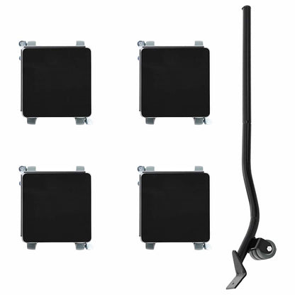 Furniture Rollers 4 pcs with Lifter 13.5x13.5x6 cm Steel 1300 kg