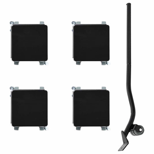 Furniture Rollers 4 pcs with Lifter 13.5x13.5x6 cm Steel 1300 kg