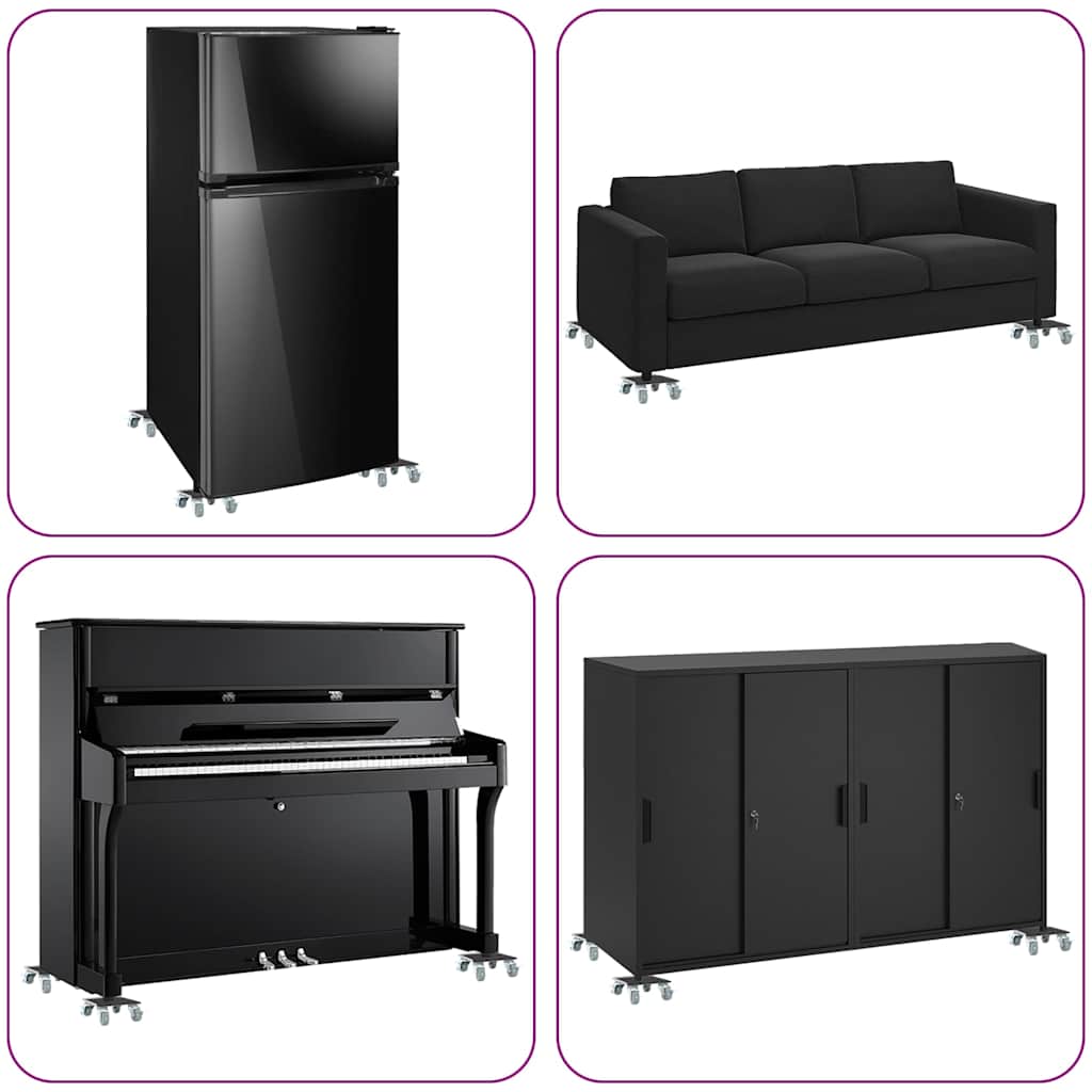 Furniture Rollers 4 pcs with Lifter 13.5x13.5x6 cm Steel 1300 kg