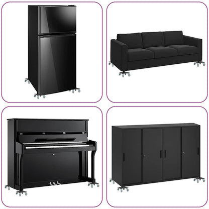 Furniture Rollers 4 pcs with Lifter 13.5x13.5x6 cm Steel 1300 kg