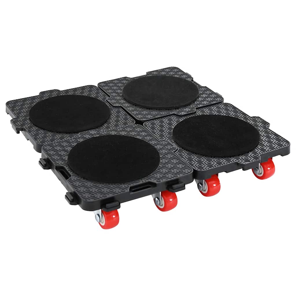 Furniture Rollers 4 pcs with Lifter Black 13.5x13.5x4,2 cm 300 kg