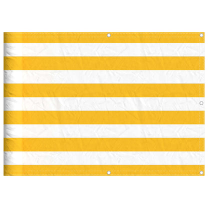 Balcony Screen Yellow and White Stripe 75x700 cm