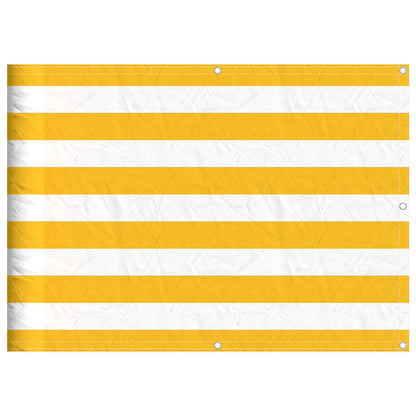 Balcony Screen Yellow and White Stripe 75x1000 cm
