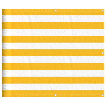 Balcony Screen Yellow and White Stripe 90x1000 cm