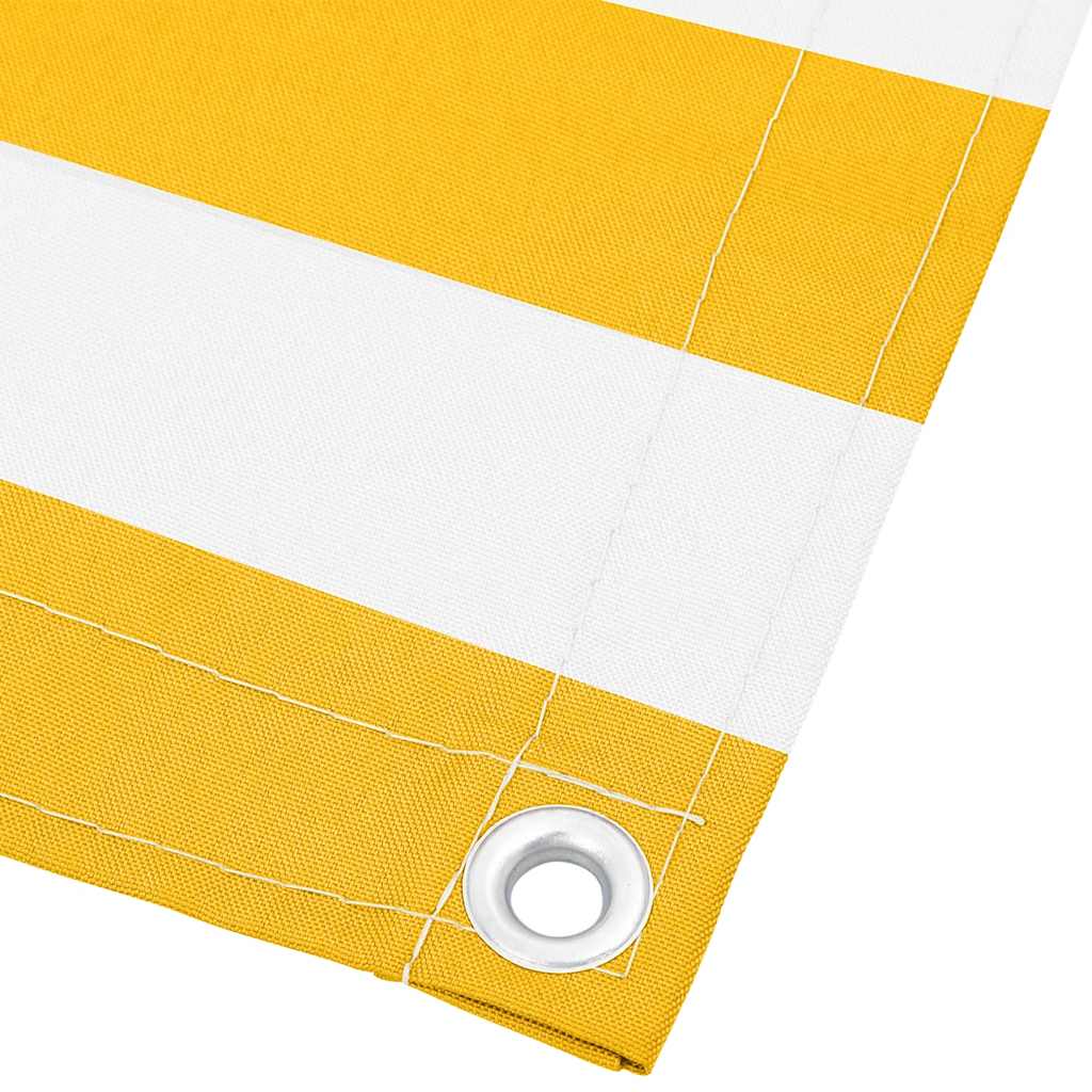 Balcony Screen Yellow and White Stripe 120x800 cm