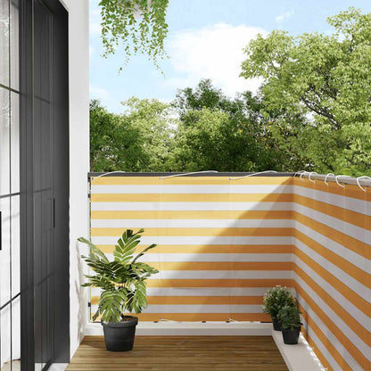 Balcony Screen Yellow and White Stripe 120x1000 cm