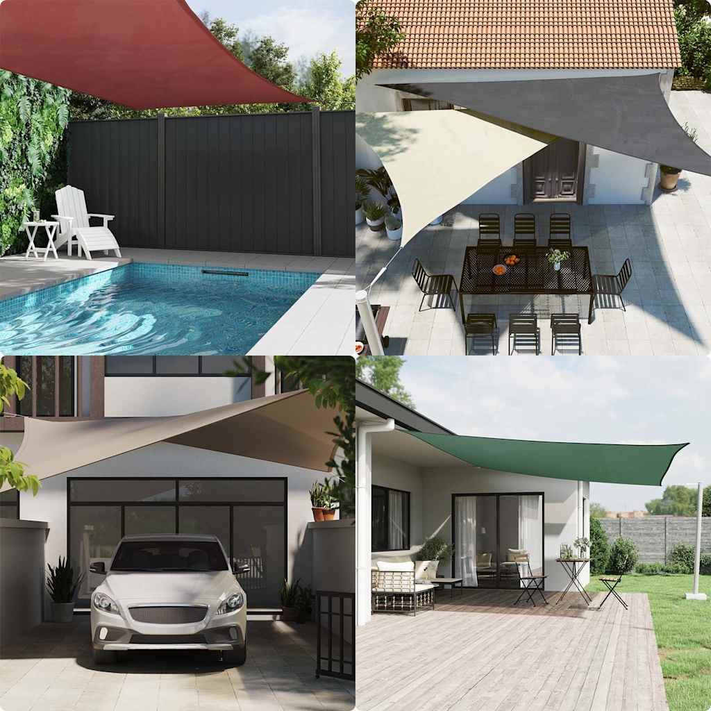 Sun Shade Sail Dark Green 7x5x5 m 100% Polyester Oxford