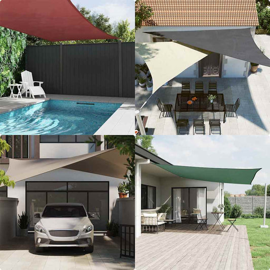 Sun Shade Sail Dark Green 7x5x5 m 100% Polyester Oxford