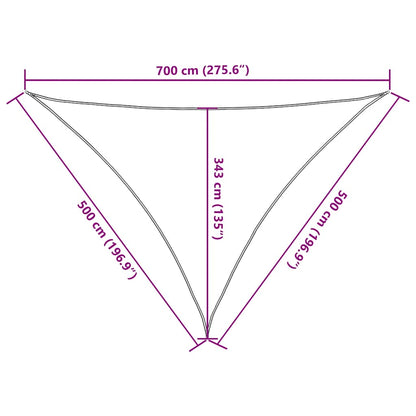 Sun Shade Sail Yellow 7x5x5 m 100% Polyester Oxford