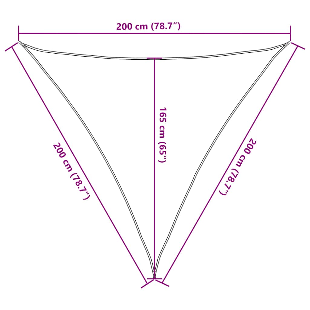 Sun Shade Sail Red 2x2x2 m 100% Polyester Oxford