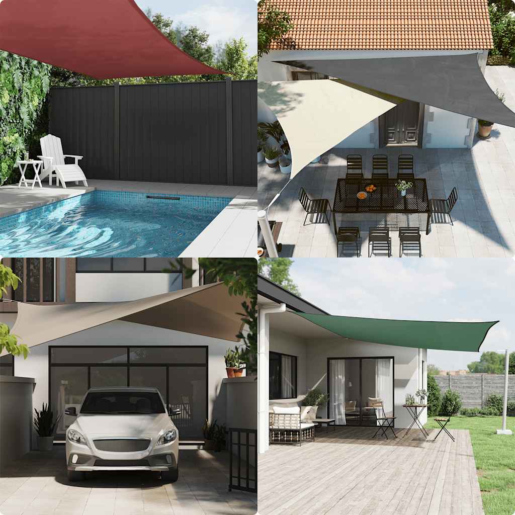 Sun Shade Sail Red 2x2x2 m 100% Polyester Oxford