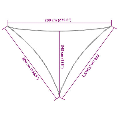 Sun Shade Sail Red 7x5x5 m 100% Polyester Oxford
