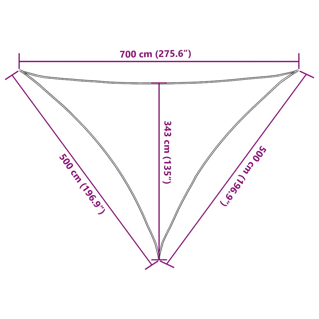 Sun Shade Sail Brown 7x5x5 m 100% Polyester Oxford