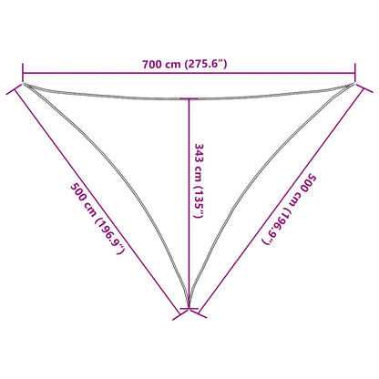 Sun Shade Sail Brown 7x5x5 m 100% Polyester Oxford