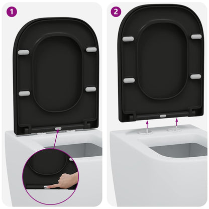 Quick Release Toilet suitable for Seat Black 44.5 x 35 x 3.6 cm