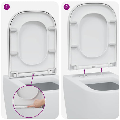 Quick Release Toilet suitable for Seat White 44.5 x 35 x 3.6 cm