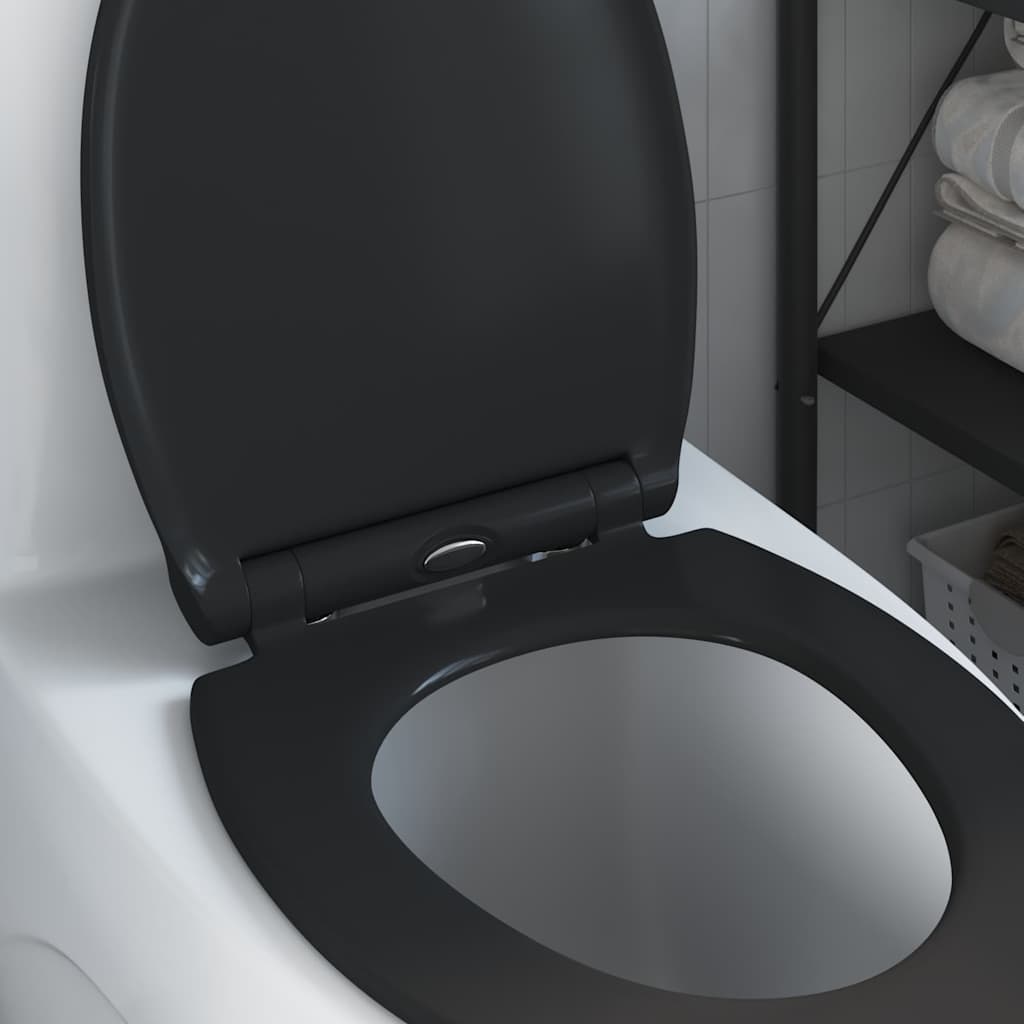 Quick Release Toilet suitable for Seat Black 45.5 x 37.5 x 3.8 cm Duroplast