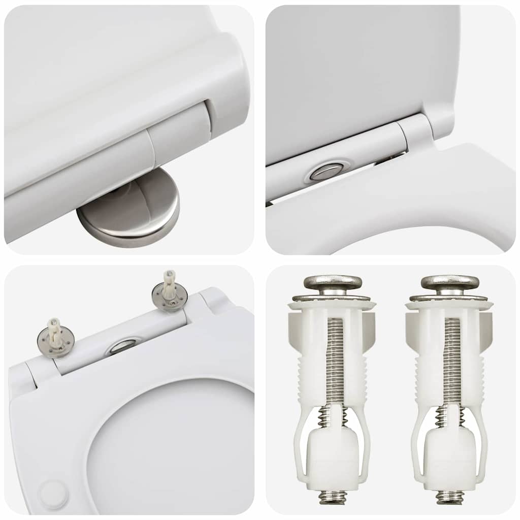 Quick Release Toilet suitable for Seat White 45.5 x 37.5 x 3.8 cm Duroplast