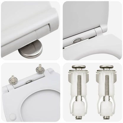 Quick Release Toilet suitable for Seat White 45.5 x 37.5 x 3.8 cm Duroplast