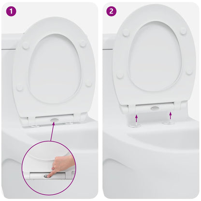 Quick Release Toilet suitable for Seat White 45.5 x 37.5 x 3.8 cm Duroplast