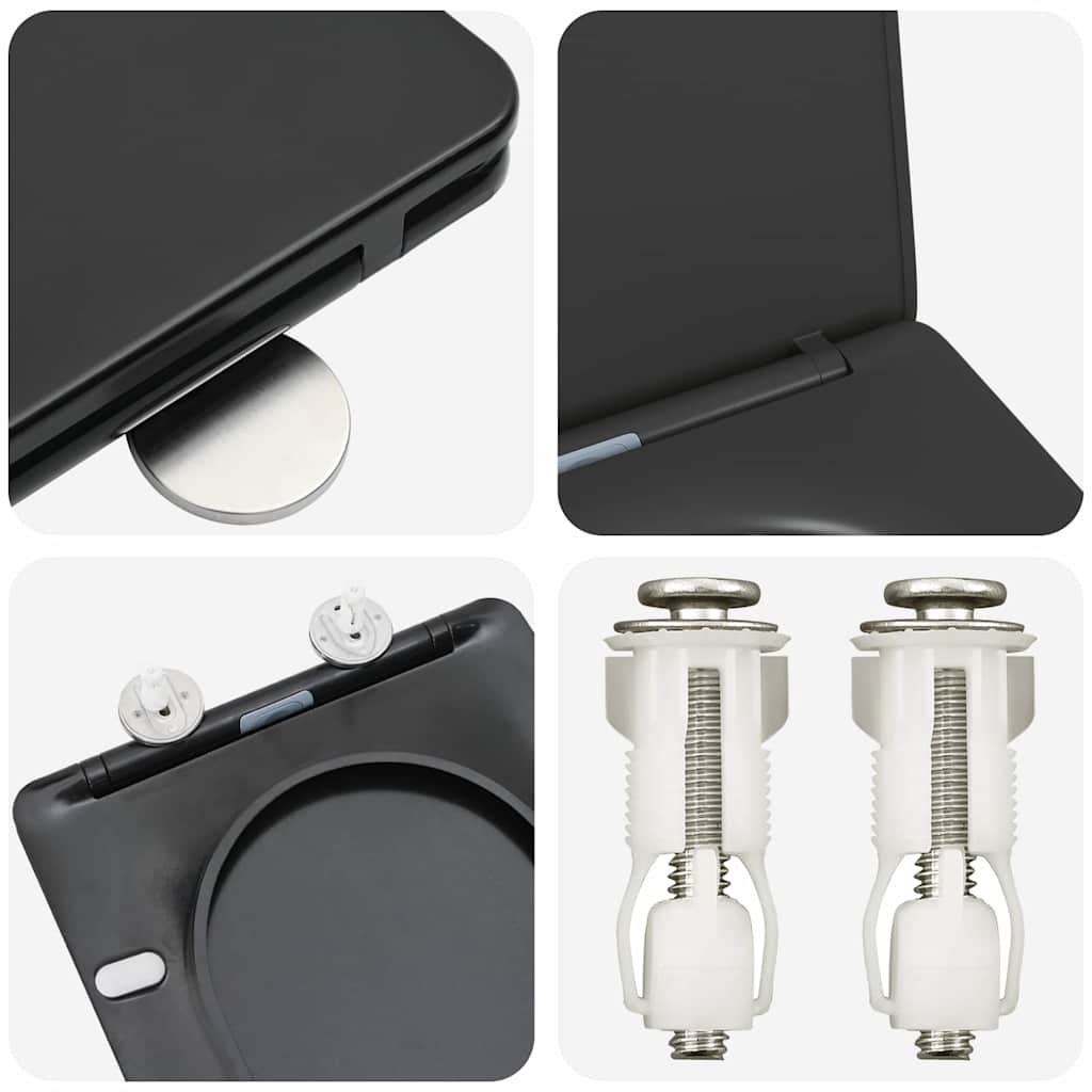 Quick Release Toilet suitable for Seat Black 44 x 36.4 x 3.4 cm