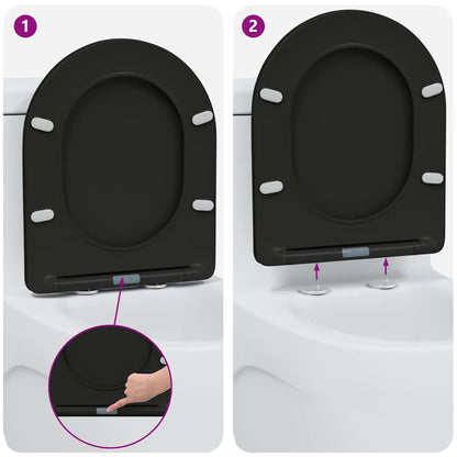 Quick Release Toilet suitable for Seat Black 44 x 36.4 x 3.4 cm