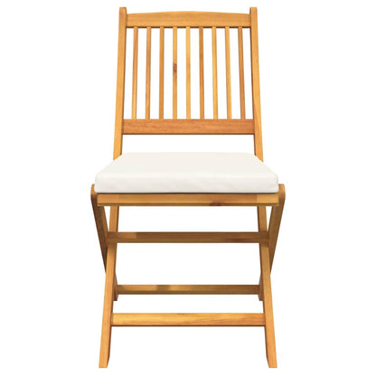 Folding Chair 4 pcs White 49 x 57.5 x 92cm Solid Acacia wood