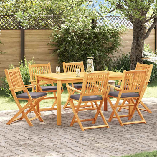 Folding Chair 6 pcs Grey 49 x 57.5 x 92cm Solid Acacia wood