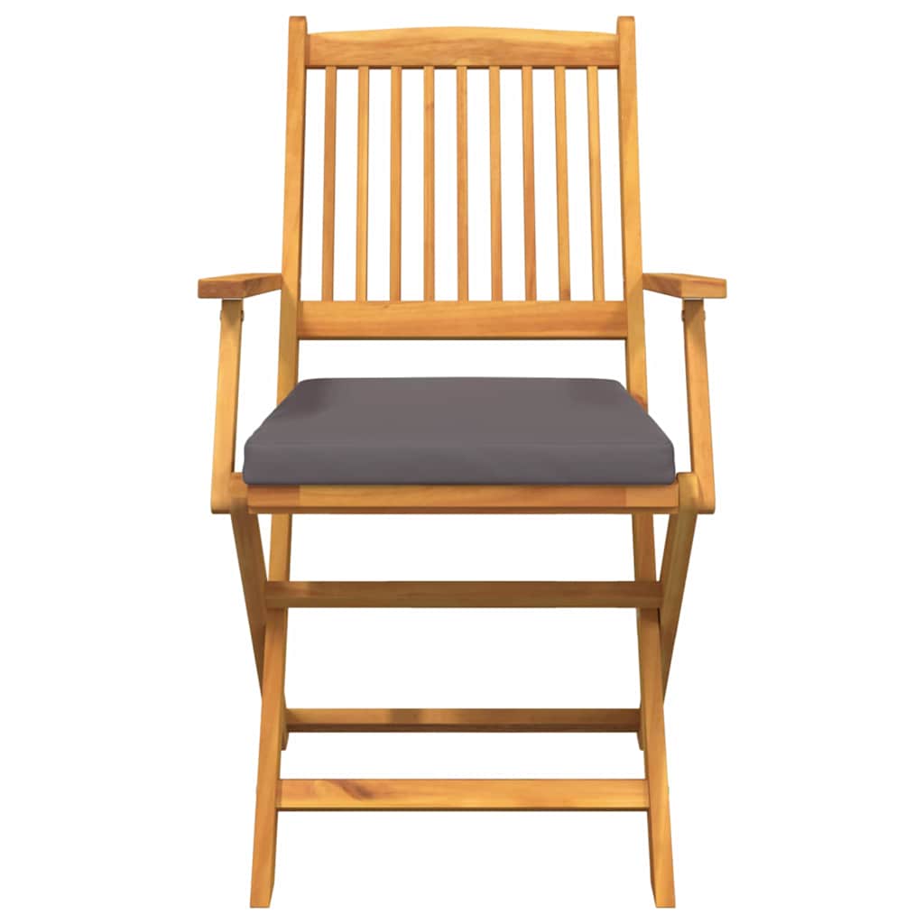 Folding Chair 8 pcs Grey 49 x 57.5 x 92cm Solid Acacia wood