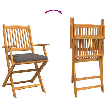 Folding Chair 8 pcs Grey 49 x 57.5 x 92cm Solid Acacia wood