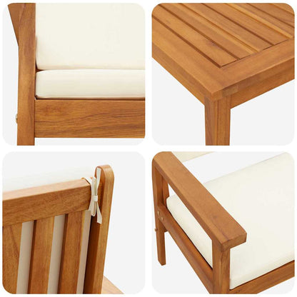 Garden Sofa Set 6 pcs Brown 45 x 45 x 38cm Solid Acacia wood