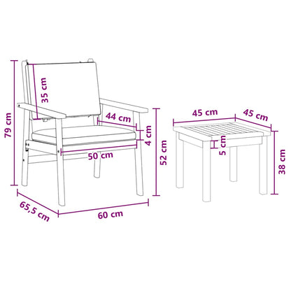 Garden Sofa Set 6 pcs Brown 45 x 45 x 38cm Solid Acacia wood