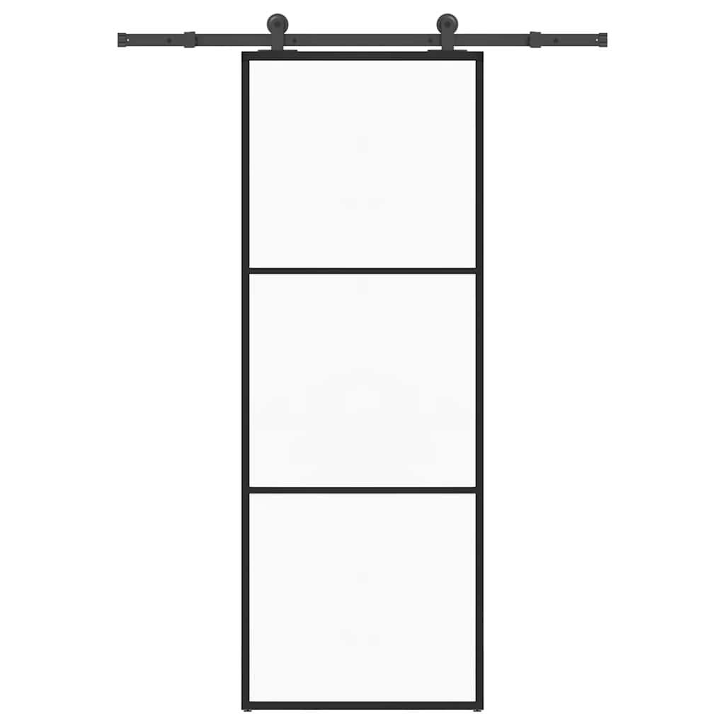 Sliding Door with Hardware Set 76x205 cm ESG Glass&Aluminium