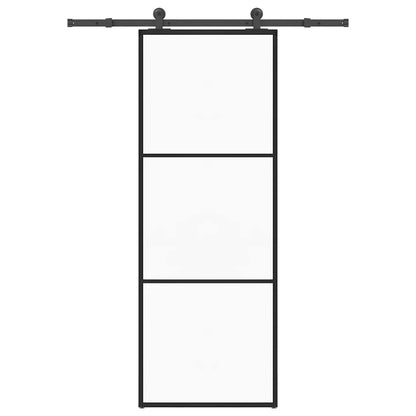 Sliding Door with Hardware Set 76x205 cm ESG Glass&Aluminium