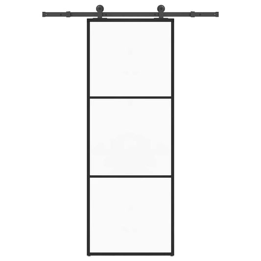 Sliding Door with Hardware Set 76x205 cm ESG Glass&Aluminium