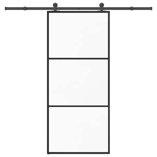 Sliding Door with Hardware Set 90x205 cm ESG Glass&Aluminium
