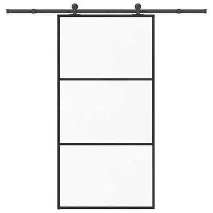 Sliding Door with Hardware Set 102x205 cm ESG Glass&Aluminium
