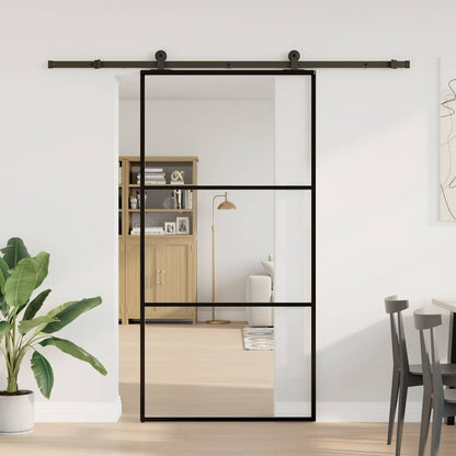 Sliding Door with Hardware Set 102x205 cm ESG Glass&Aluminium