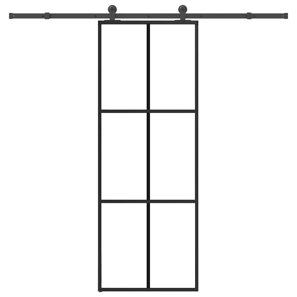 Sliding Door with Hardware Set 76x205 cm ESG Glass&Aluminium