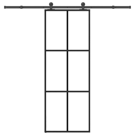 Sliding Door with Hardware Set 76x205 cm ESG Glass&Aluminium